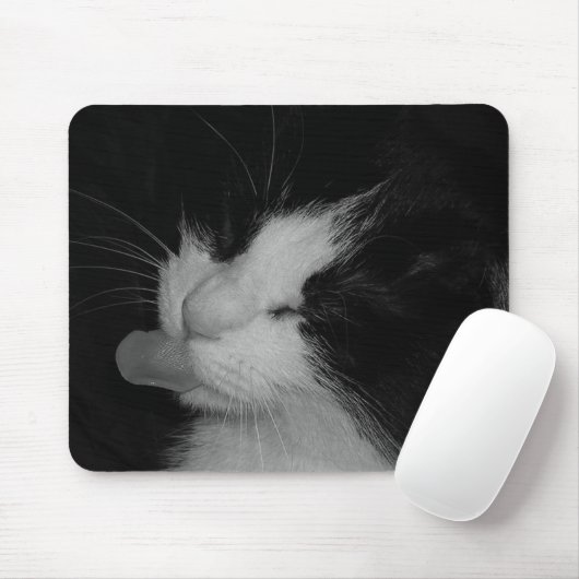 Tapis De Souris Chat noir et blanc (Avec souris)