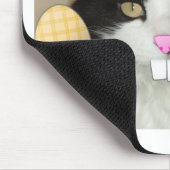 Tapis De Souris Chat noir et blanc de Pâques (Coin)