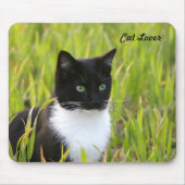 Tapis De Souris Chat noir et blanc Mousepad (Devant)