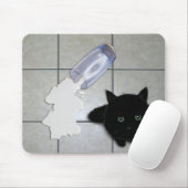 Tapis De Souris Chat noir et lait déversé (Avec souris)