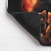 Tapis De Souris Chat Noir Et Ses Trois Chatons (Coin)