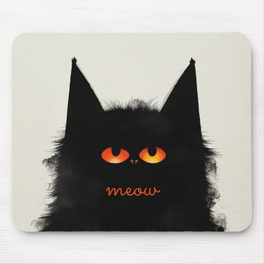 Tapis De Souris Chat noir grumeux (Devant)