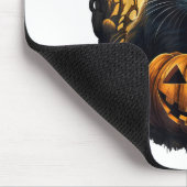 Tapis De Souris Chat noir Halloween Citrouilles effrayants Lune Ch (Coin)