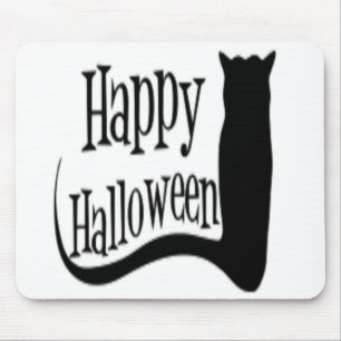 TAPIS DE SOURIS CHAT NOIR "HAPPY HALLOWEEN"