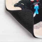 Tapis De Souris Chat noir Hissing Fine Art par Hiroaki Takahashi (Coin)