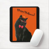 Tapis De Souris Chat noir Joyeux Halloween Mousepad (Avec souris)