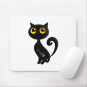 Tapis De Souris Chat noir mignon (Avec souris)