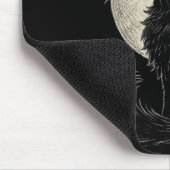 Tapis De Souris Chat noir mignon sorcière Casquette Lune Retro Coq (Coin)