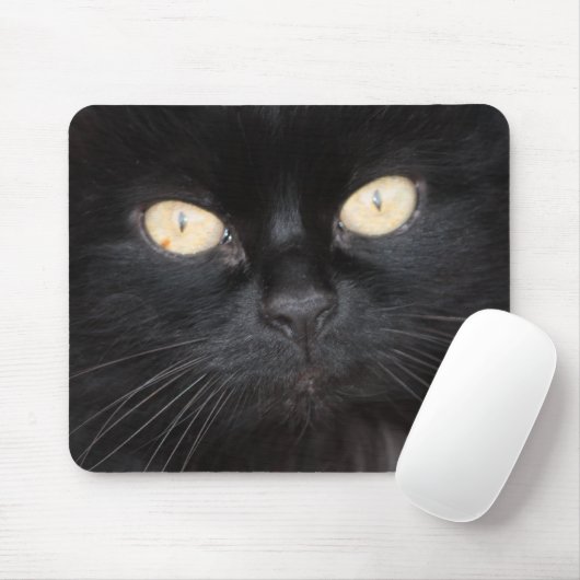 Tapis De Souris Chat noir Mousepad (Avec souris)