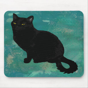 Tapis De Souris Chat noir Mousepad