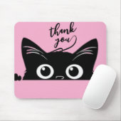 Tapis De Souris Chat noir qui regarde (Avec souris)