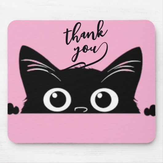 Tapis De Souris Chat noir qui regarde (Devant)