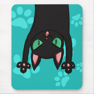 Tapis De Souris Chat noir sautant