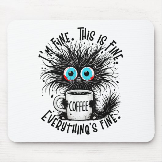 Tapis De Souris Chat Noir Son Beau Im Fine Tout Est Beau (Devant)