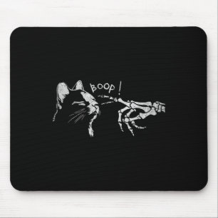 Tapis De Souris Chat noir Squelette Main Boop sur le nez d'un chat