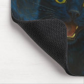 Tapis De Souris Chat noir Starry Nuit Van Gogh Chat Selfie (Coin)