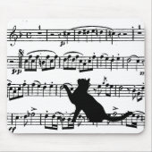Tapis De Souris Chat noir sur la feuille de musique Panier (Devant)