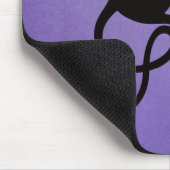 Tapis De Souris Chat noir violet Élégant Mal Kitty (Coin)