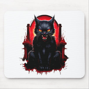 Tapis De Souris Chat Noir Yeux Jaunes Chats En Colère