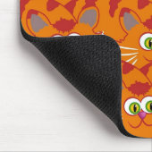 Tapis De Souris Chat Orange Aux Yeux Vert Adorable (Coin)