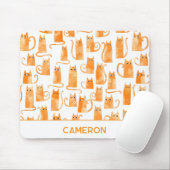 Tapis De Souris Chat orange personnalisé (Avec souris)
