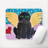 Tapis De Souris Chat pelucheux d'ange (Avec souris)