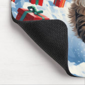 Tapis De Souris Chat persan assis dans la neige avec Casquette de  (Coin)