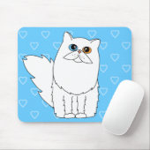 Tapis De Souris Chat persan blanc avec les yeux impairs (Avec souris)