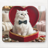Tapis De Souris Chat Persan de la Saint-Valentin dans une boîte de (Devant)