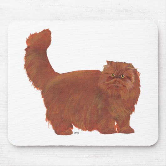 Tapis De Souris Chat Persan roux à poil long (Devant)