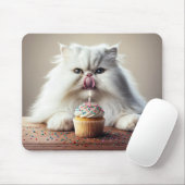 Tapis De Souris Chat Perse Avec Cupcake Anniversaire (Avec souris)