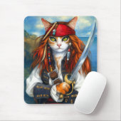 Tapis De Souris Chat pirate de Swashbuckler | Imaginaire Caractère (Avec souris)