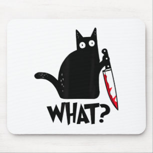 Tapis De Souris Chat Qu'est-ce que_ Drôle Chat Noir