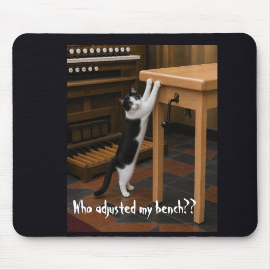 Tapis De Souris Chat qui gratte un banc d'orgue (Devant)