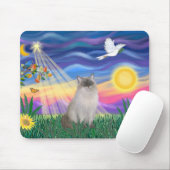 Tapis De Souris Chat Ragdoll (Blue Point) - Crépuscule (Avec souris)