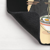 Tapis De Souris Chat Ramen Singe Chemise Drôle Chat Singe Mangeant (Coin)