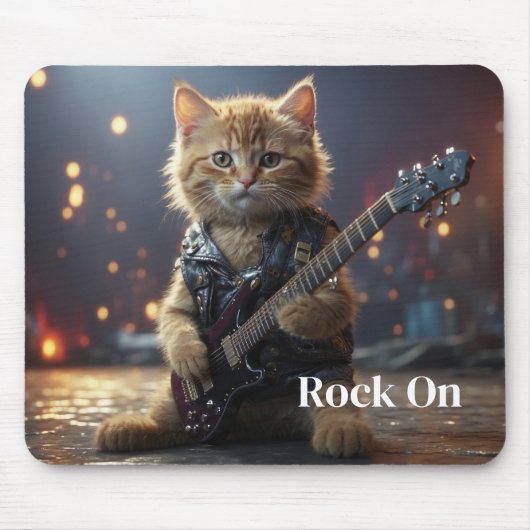 Tapis De Souris Chat rockeur (Devant)