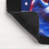 Tapis De Souris Chat Rouge Blanc & Bleu avec fond de drapeau améri (Coin)
