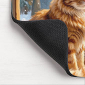 Tapis De Souris Chat roux de Noël (Coin)