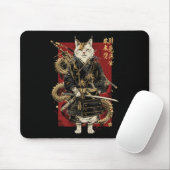 Tapis De Souris Chat Samurai Avec Dragon Kanji (Avec souris)