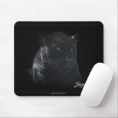 Tapis De Souris Chat sauvage de Jaguar noir Mousepad (Avec souris)