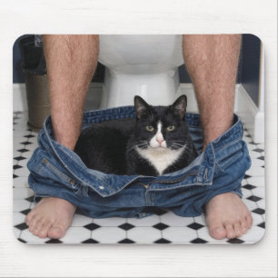 Tapis De Souris Chat Smoking Élégant Moment Amusant de Salle de Ba