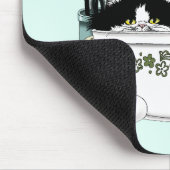 Tapis De Souris Chat smoking en smoking vintage rétro cuisine aqua (Coin)