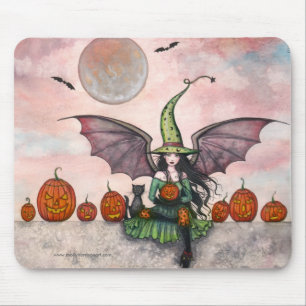 Tapis De Souris Chat sorcier amusant Halloween Mousepad