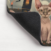 Tapis De Souris Chat Sphynx Halloween Effrayant (Coin)