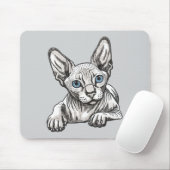 Tapis De Souris Chat Sphynx sans poils (Avec souris)
