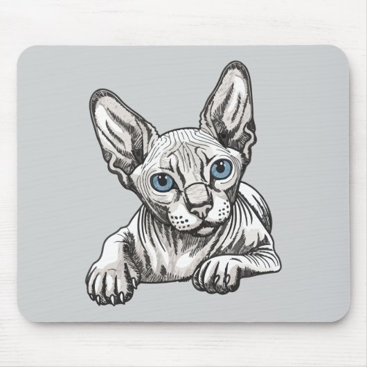 Tapis De Souris Chat Sphynx sans poils (Devant)