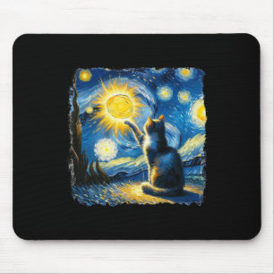 Tapis De Souris Chat Starry Nuit Van Gogh Chat pour Amoureux des c