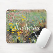 Tapis De Souris Chat sur Flowbed (Avec souris)