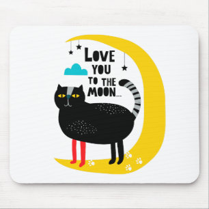 Tapis De Souris Chat sur la lune